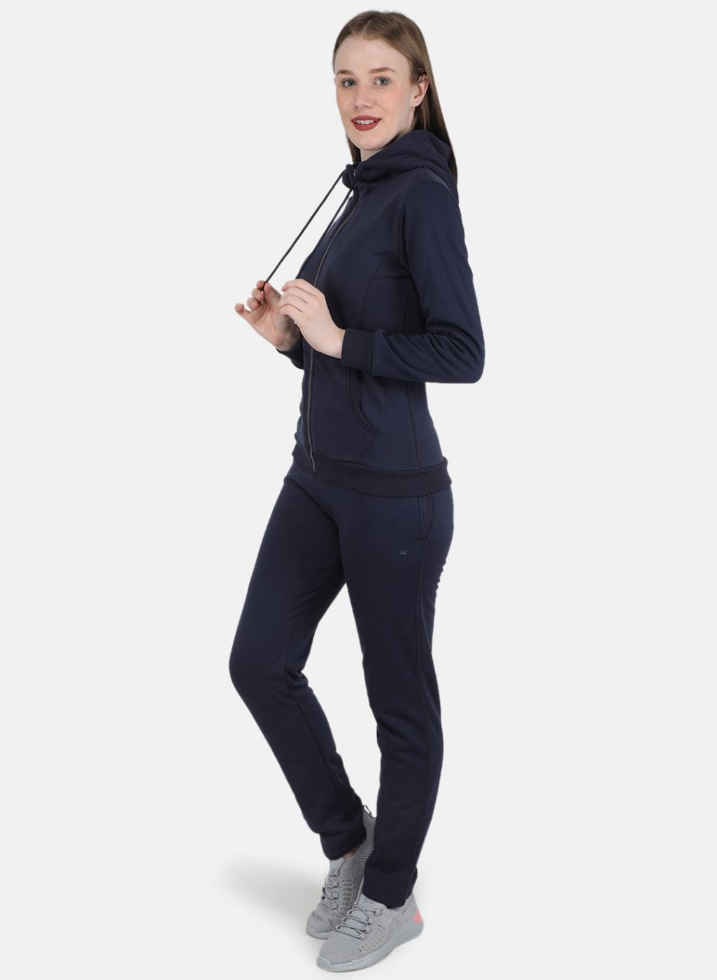 Women Blue Solid Tracksuit