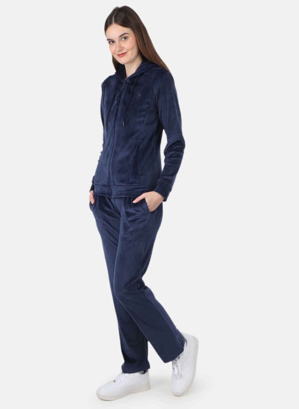 Women NAvy Blue Solid Tracksuit