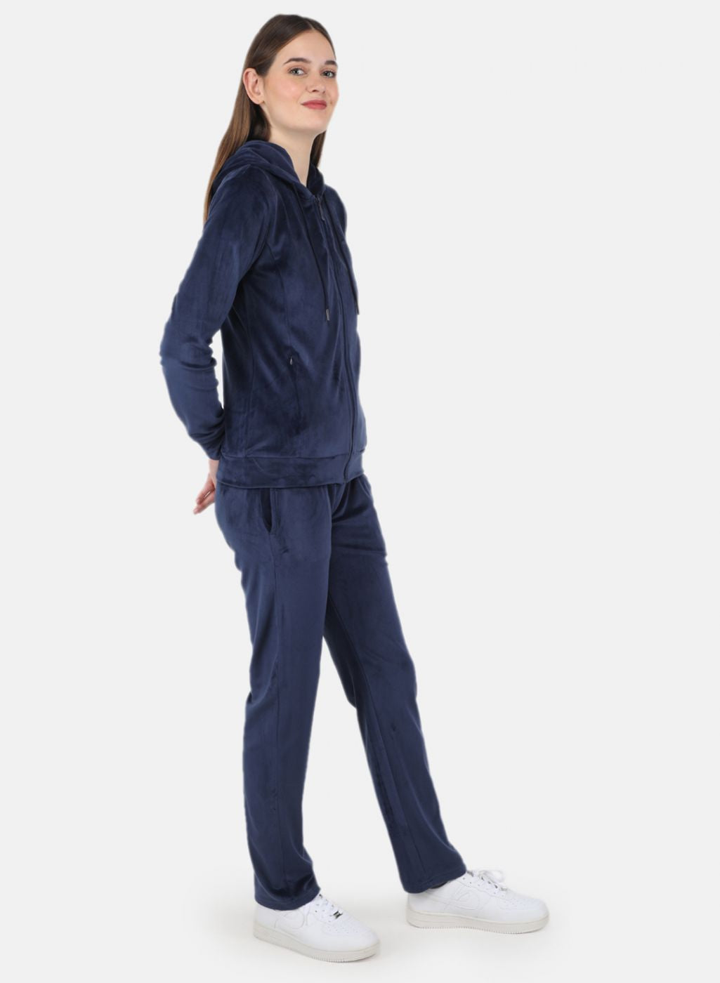 Women NAvy Blue Solid Tracksuit