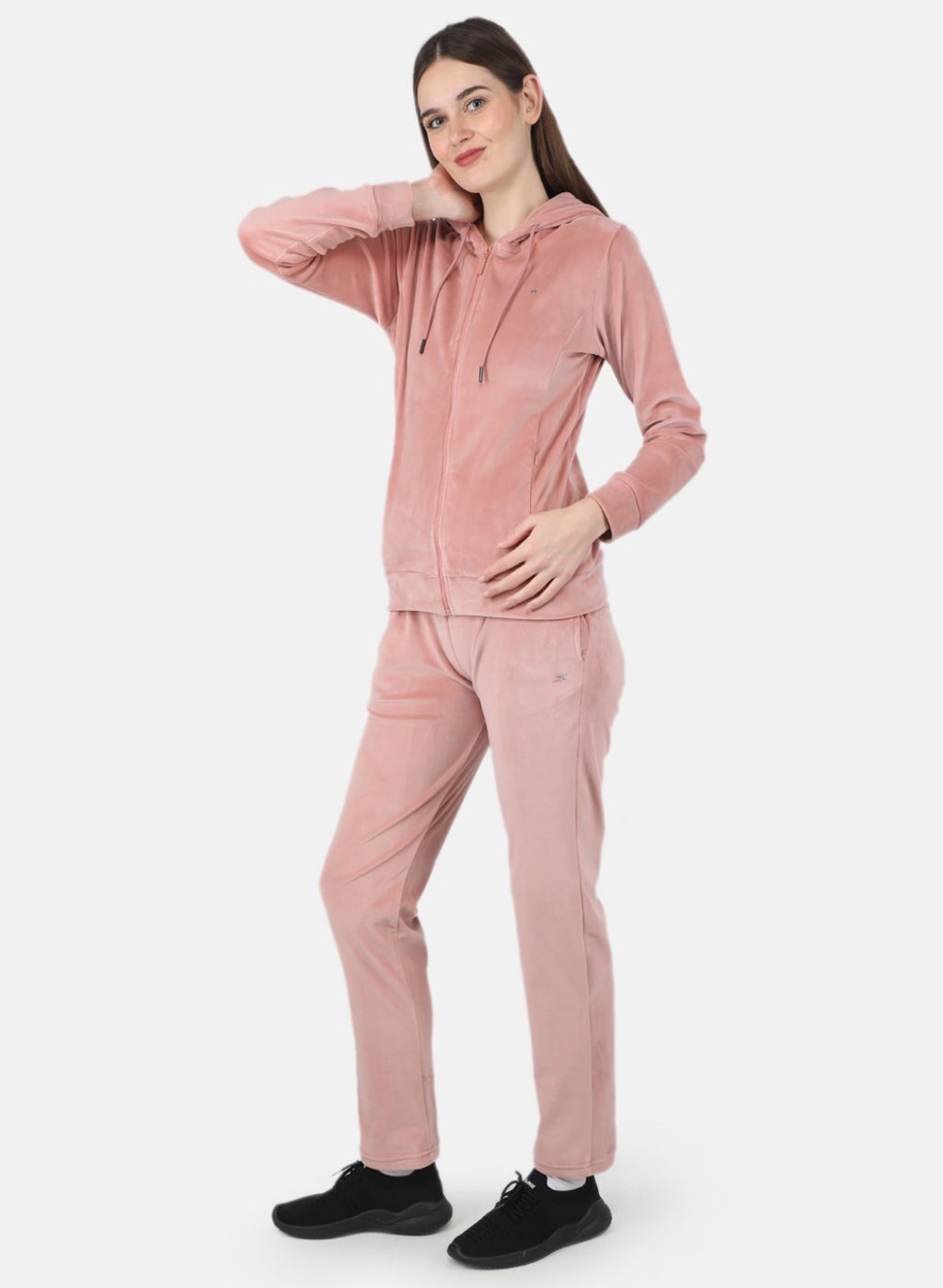 Women Peach Solid Tracksuit