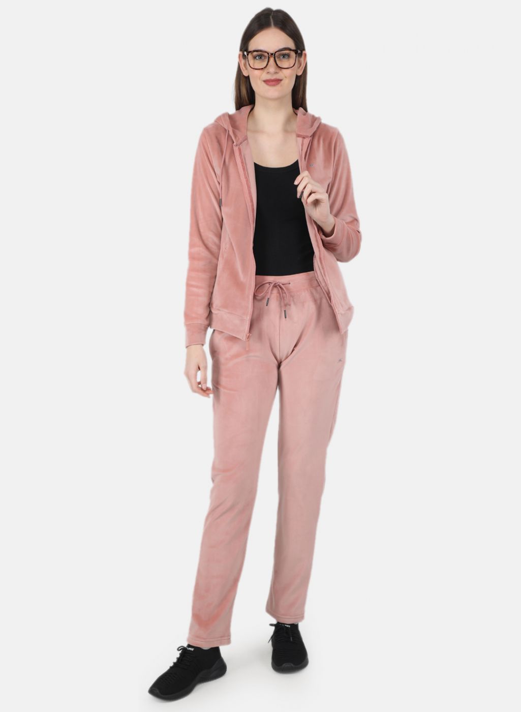 Women Peach Solid Tracksuit