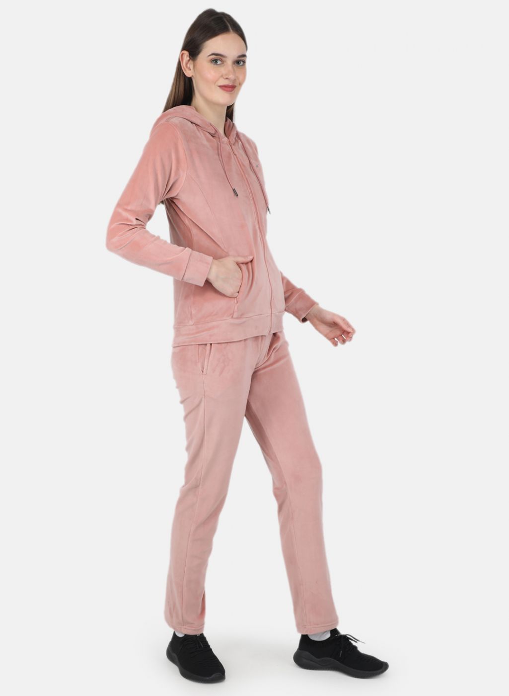 Women Peach Solid Tracksuit