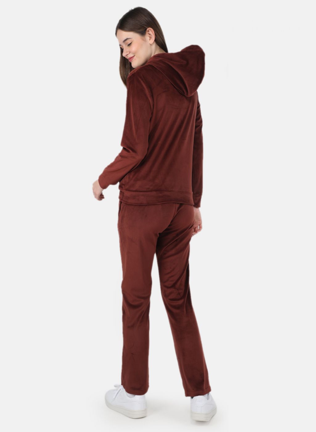 Women Brown Solid Tracksuit