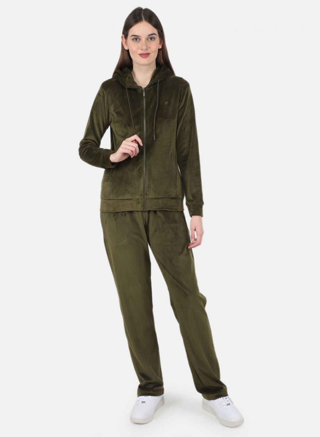 Women Olive Solid Tracksuit