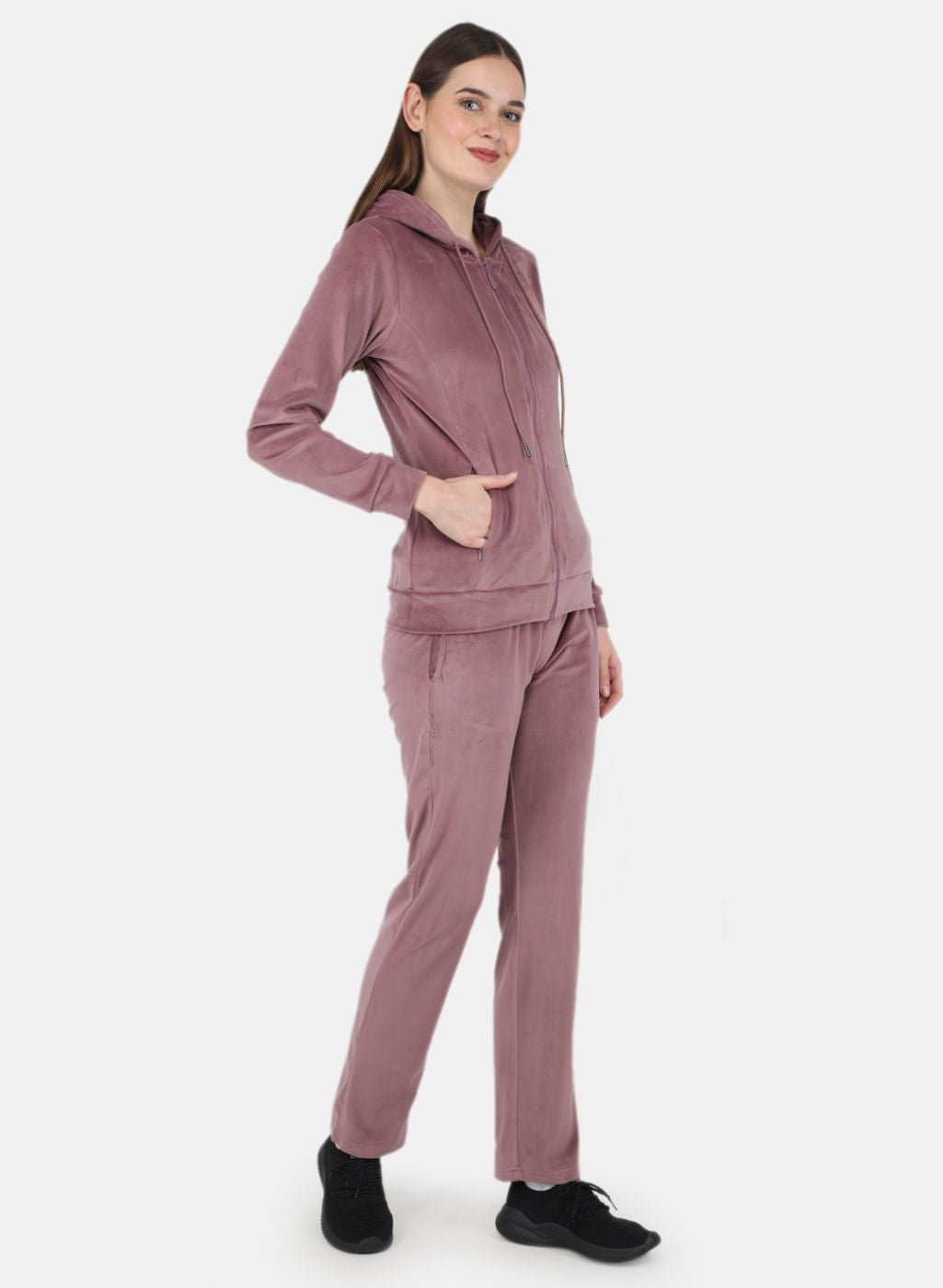 Women Purple Solid Tracksuit