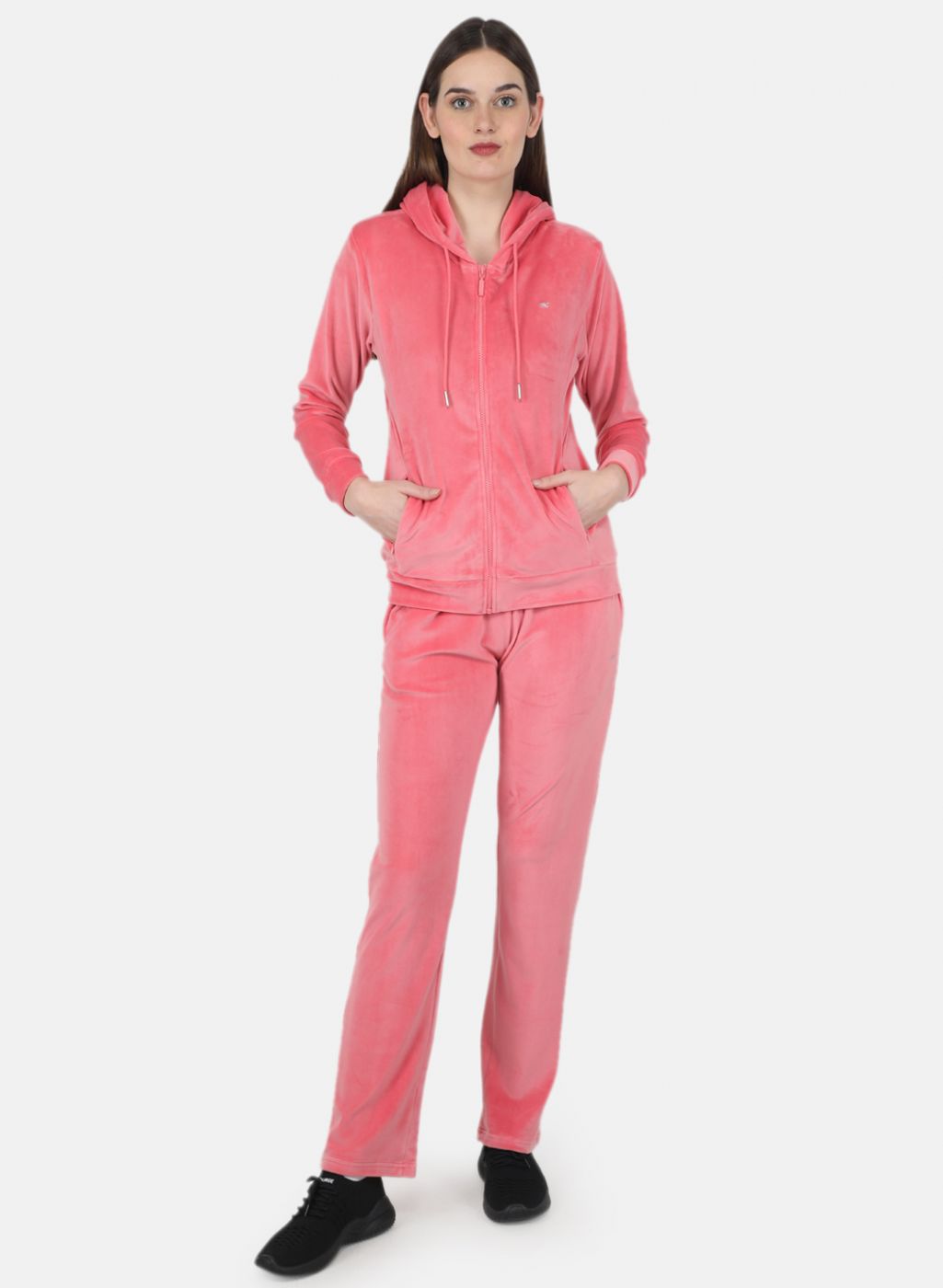 Women Peach Solid Tracksuit