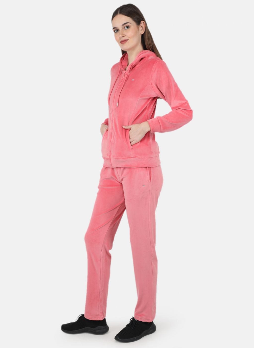 Women Peach Solid Tracksuit