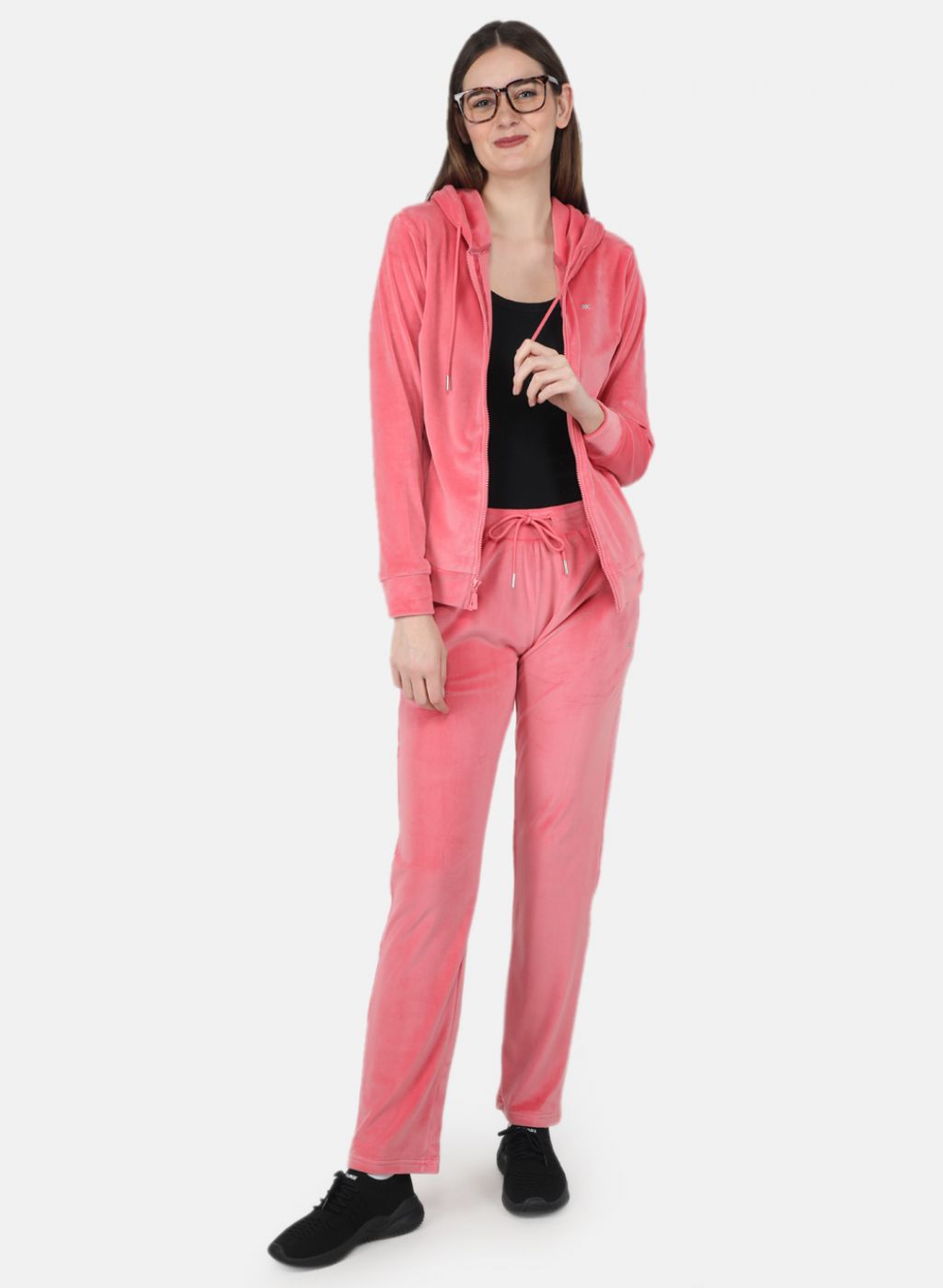 Women Peach Solid Tracksuit