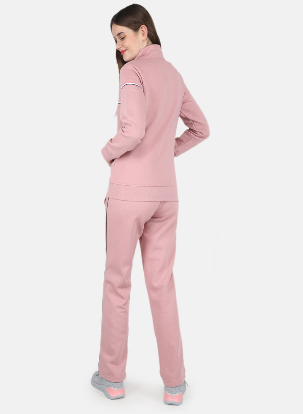 Women Pink Printed Tracksuit