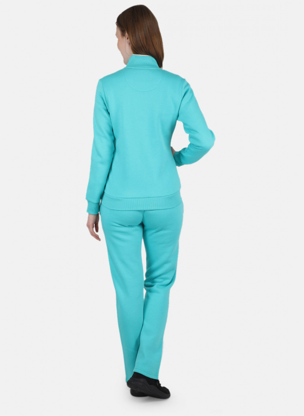 Women Aqua Blue Printed Tracksuit