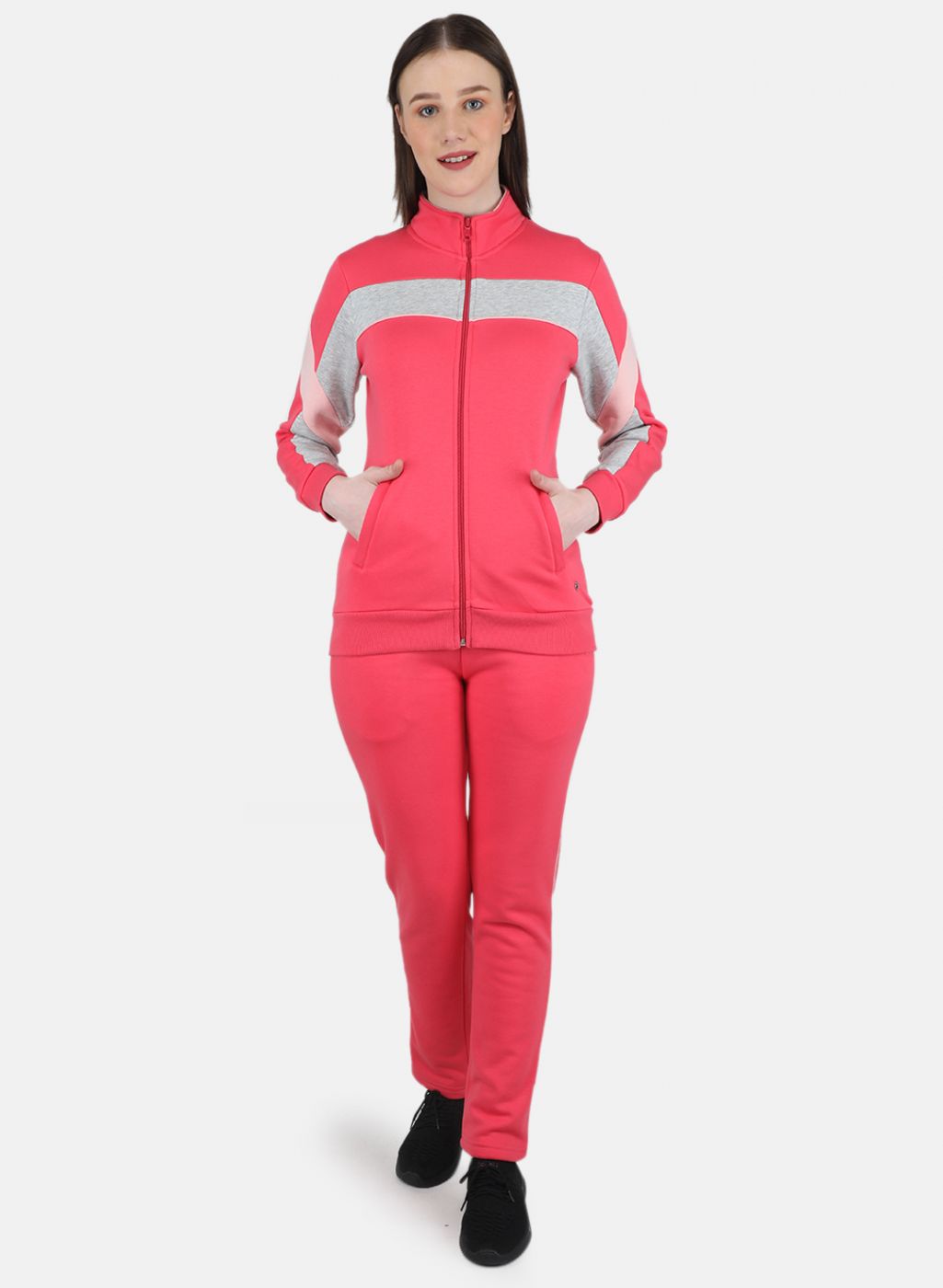 Women Pink Printed Tracksuit