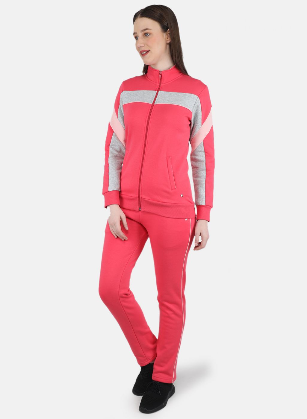 Women Pink Printed Tracksuit