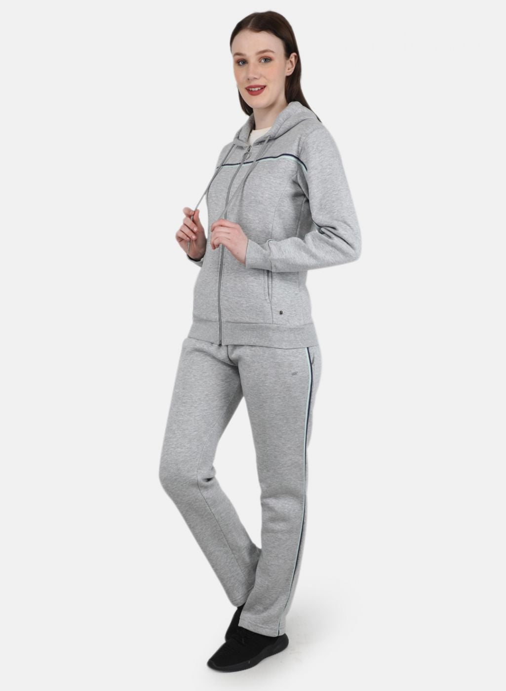 Women Grey Solid Tracksuit