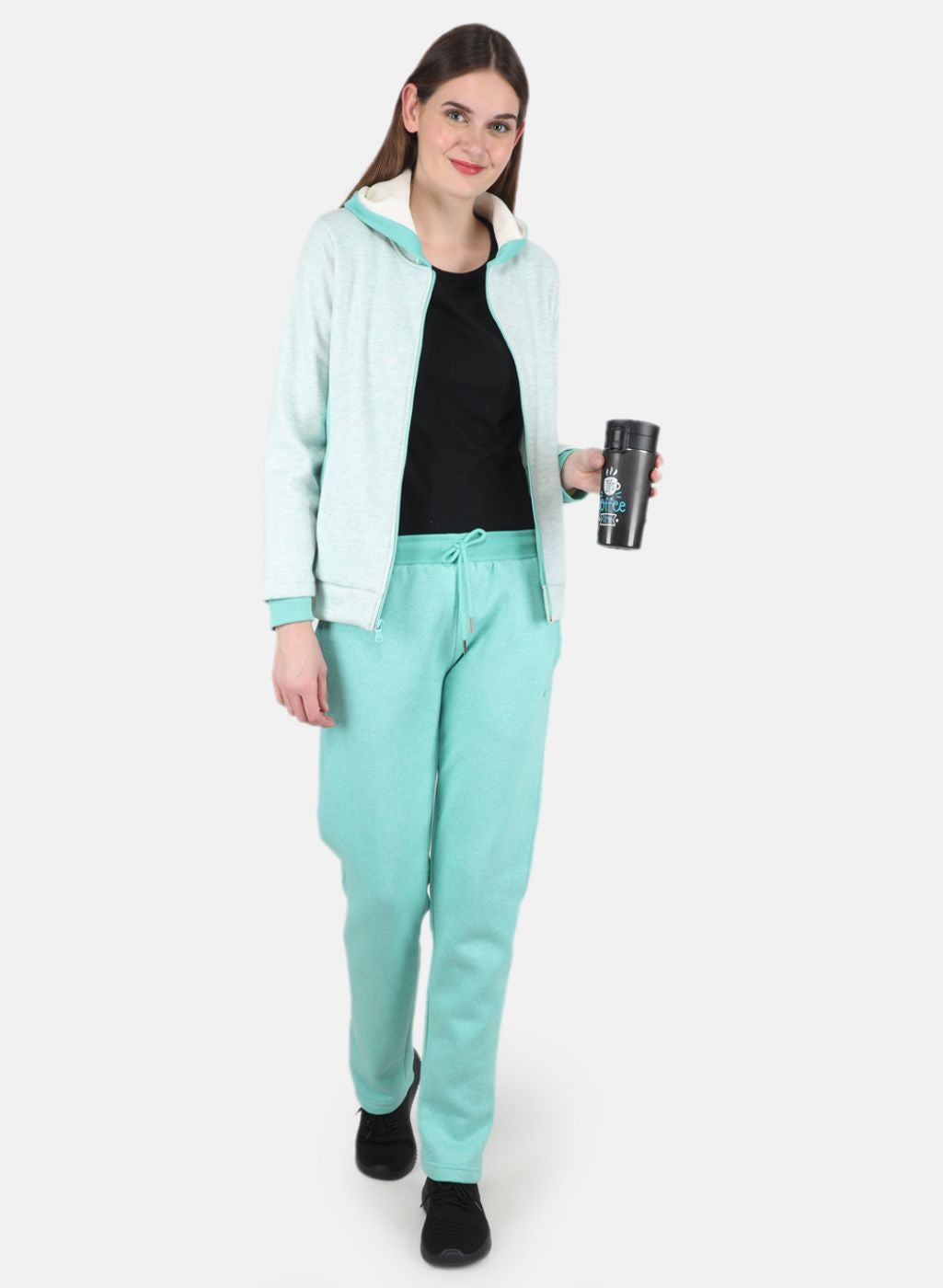 Women Green Printed Tracksuit