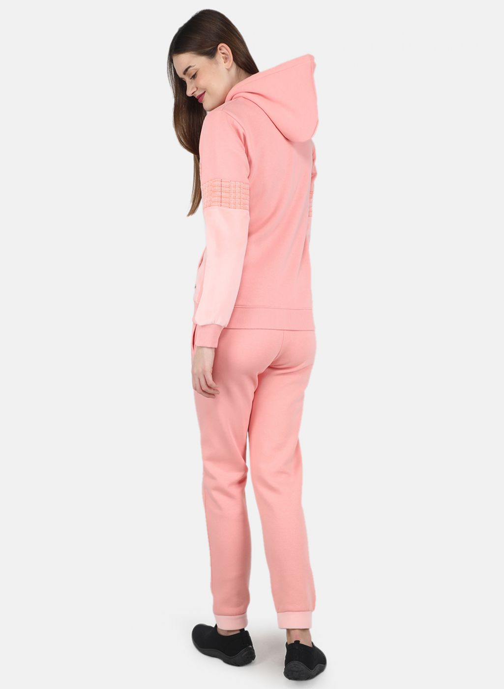 Women Peach Printed Tracksuit