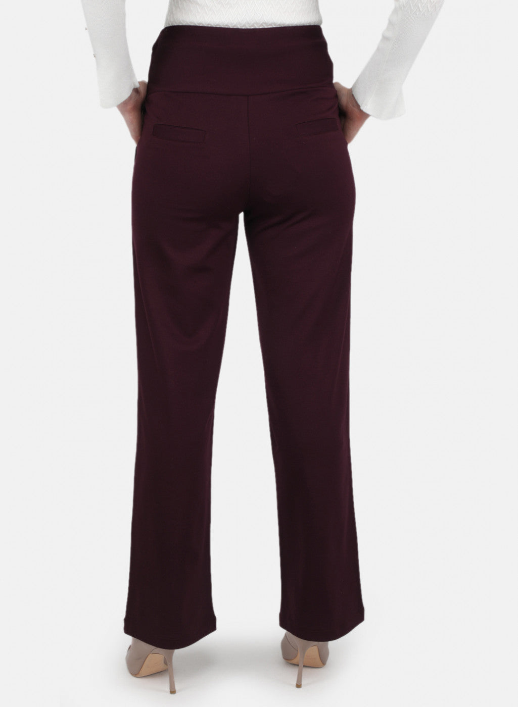 Women Burgundy Solid Jegging