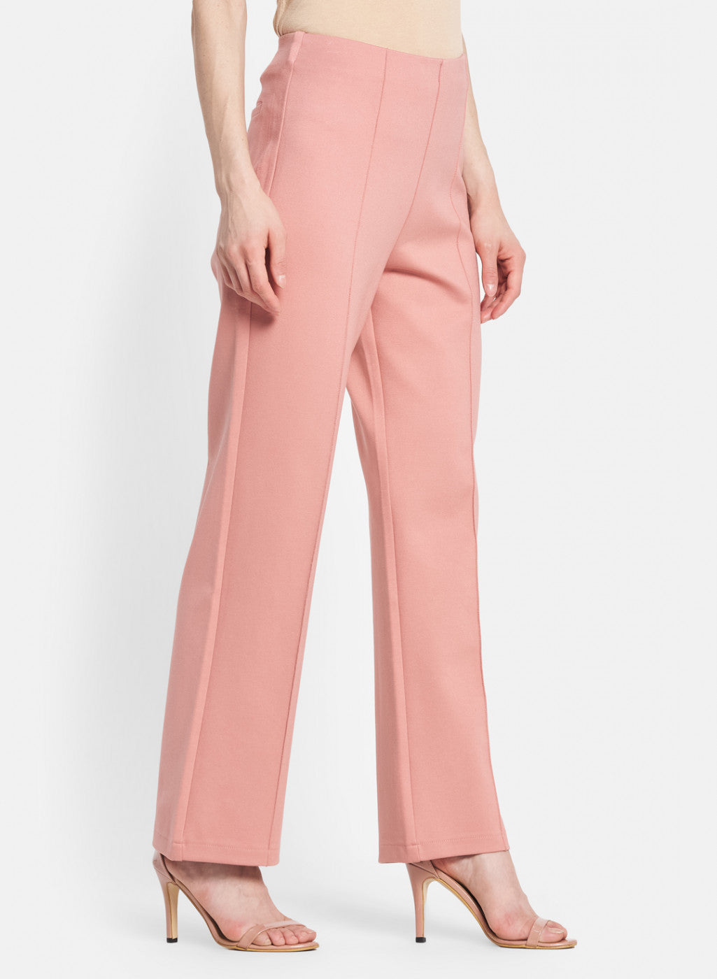 Women Peach Solid Jegging