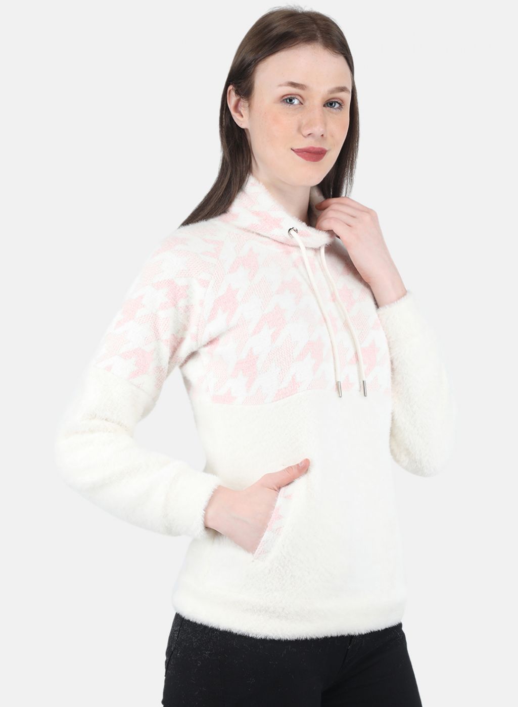 Women Pink Printed Sweatshirt