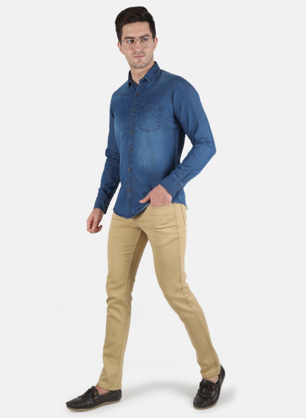 Men Blue Solid Shirt