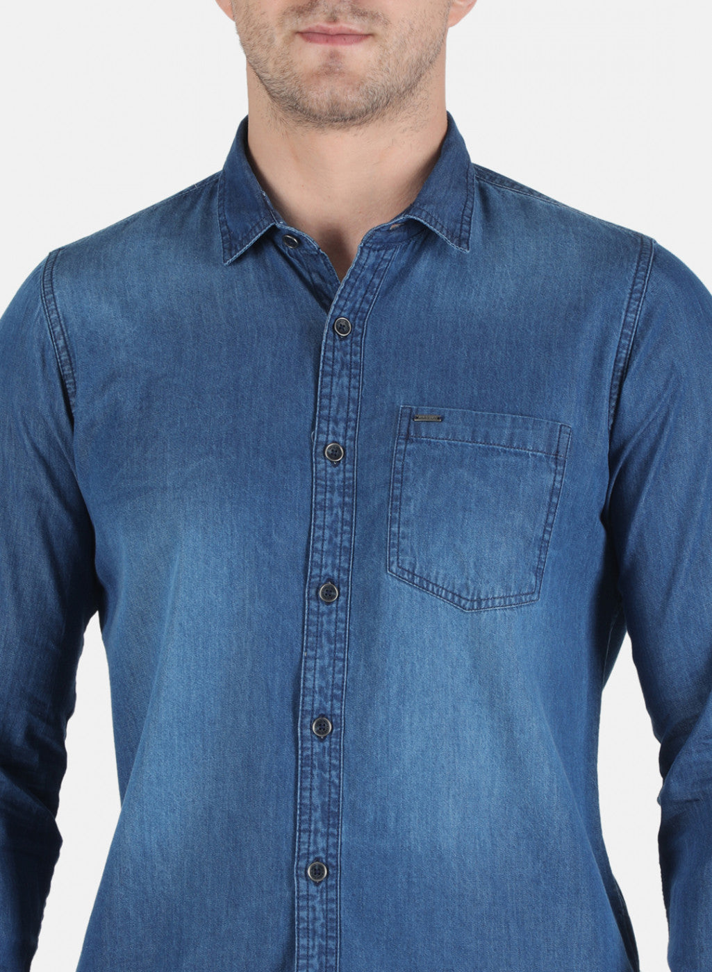 Men Blue Solid Shirt