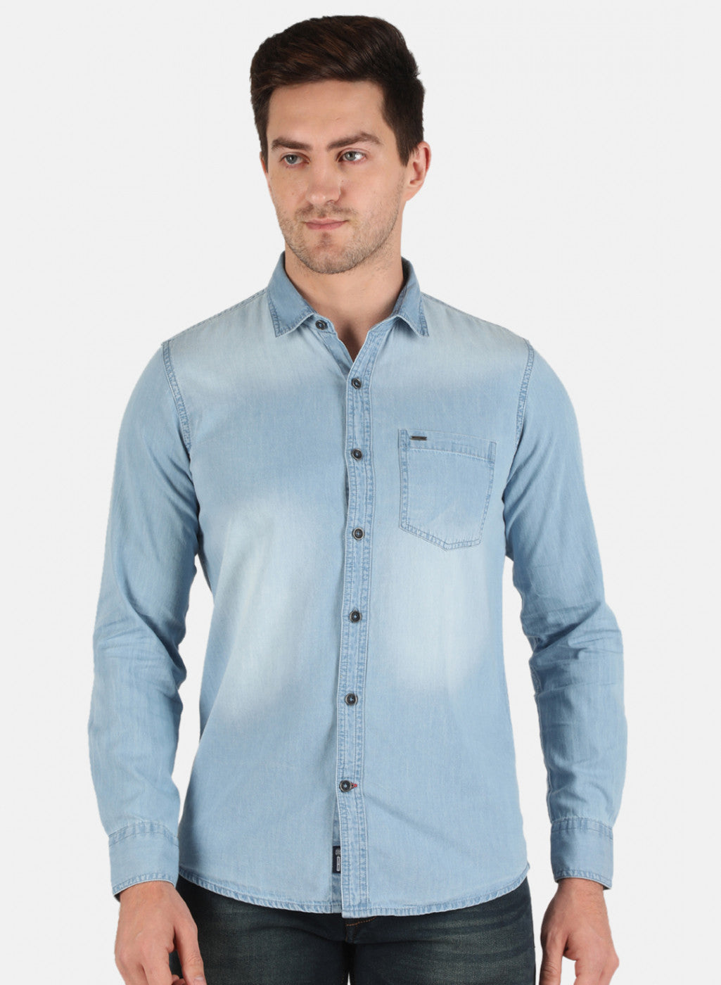 Men Blue Solid Shirt