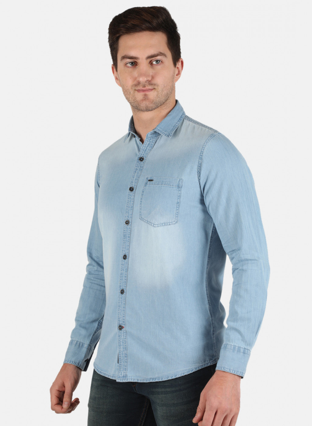 Men Blue Solid Shirt