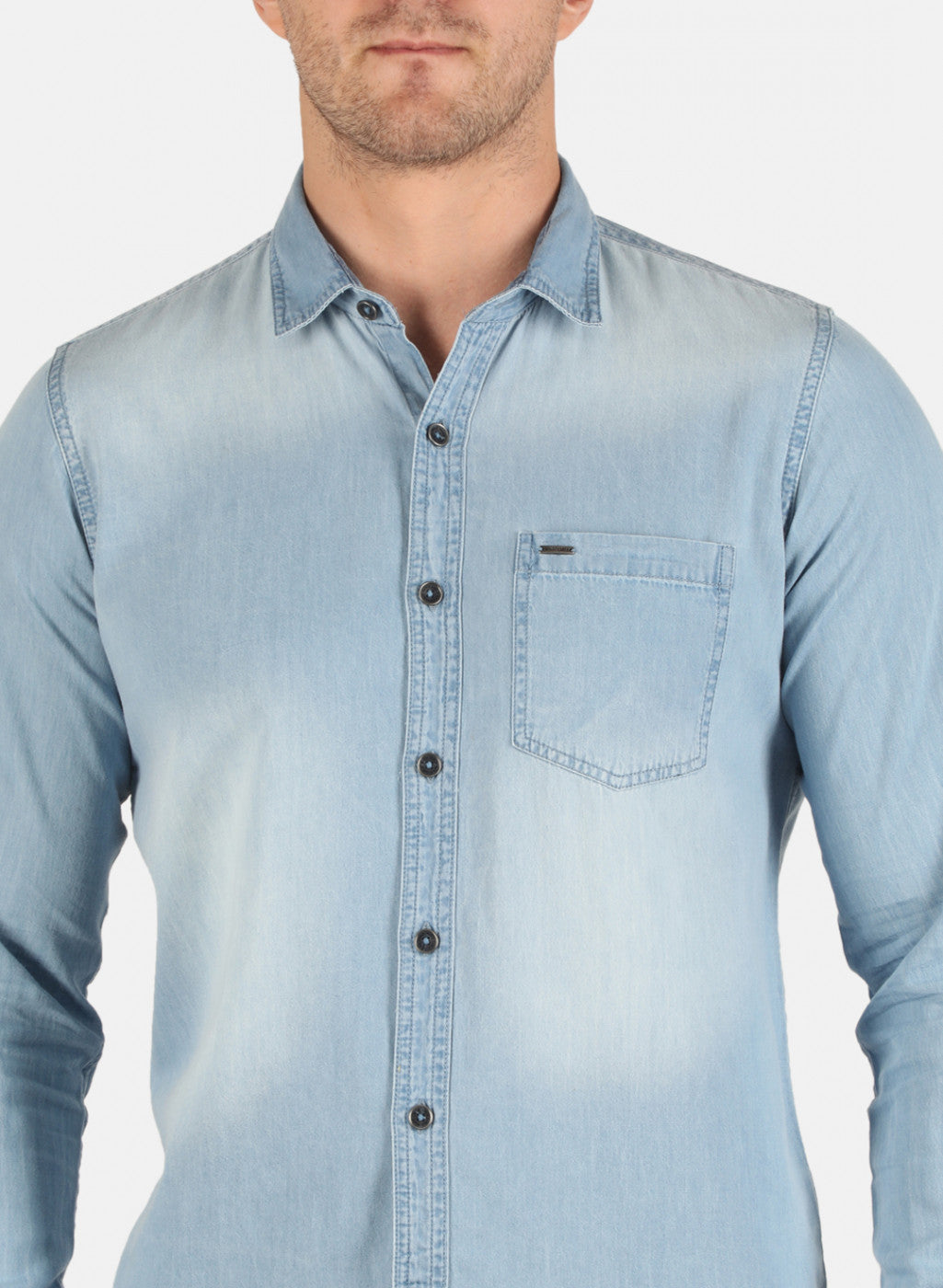 Men Blue Solid Shirt