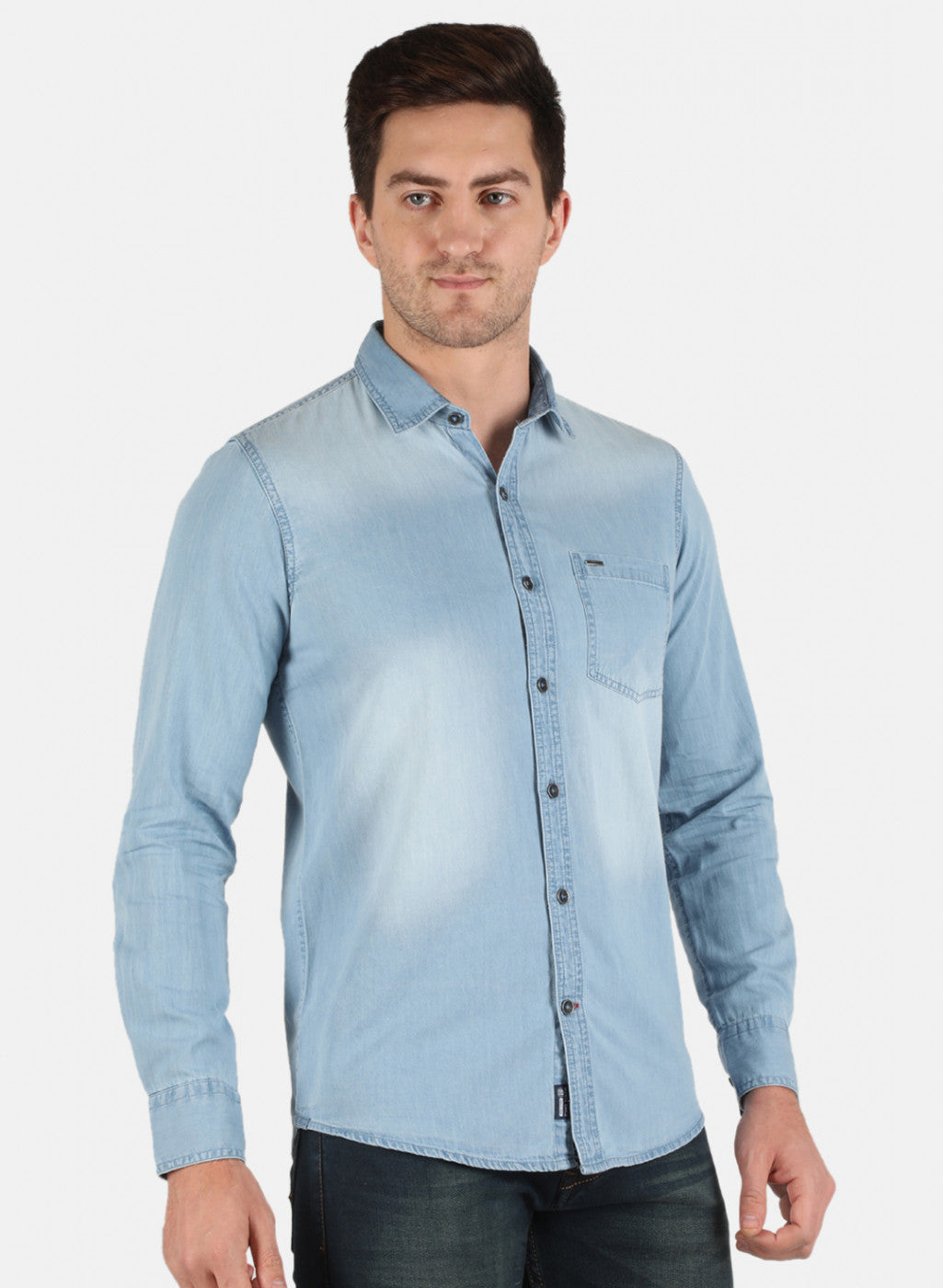 Men Blue Solid Shirt