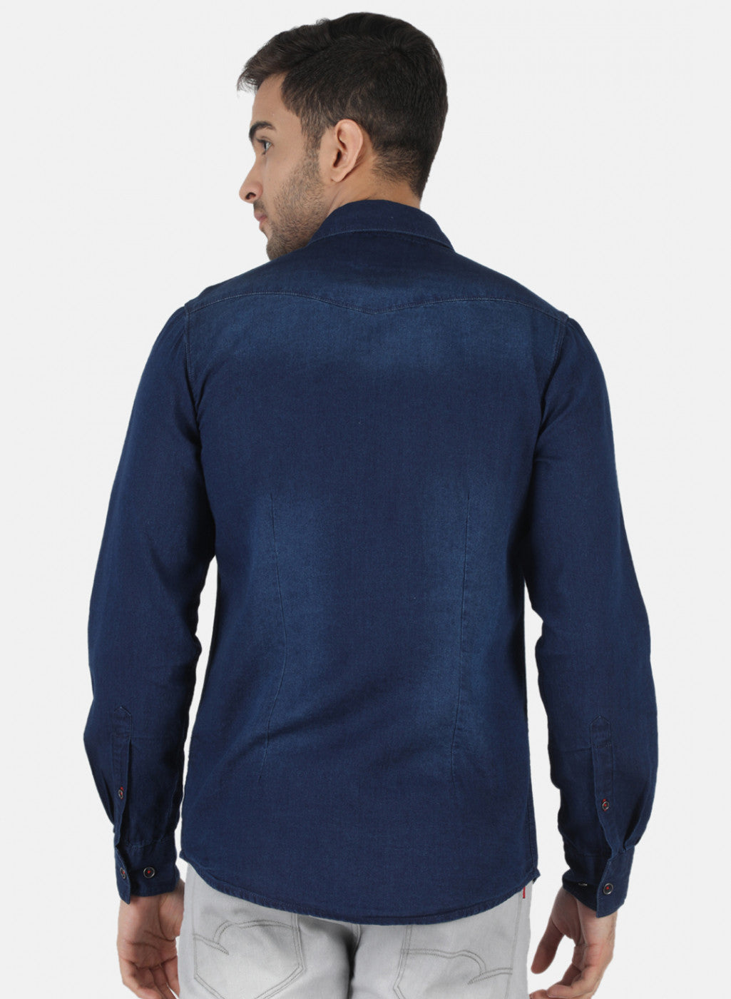 Men NAvy Blue Solid Shirt