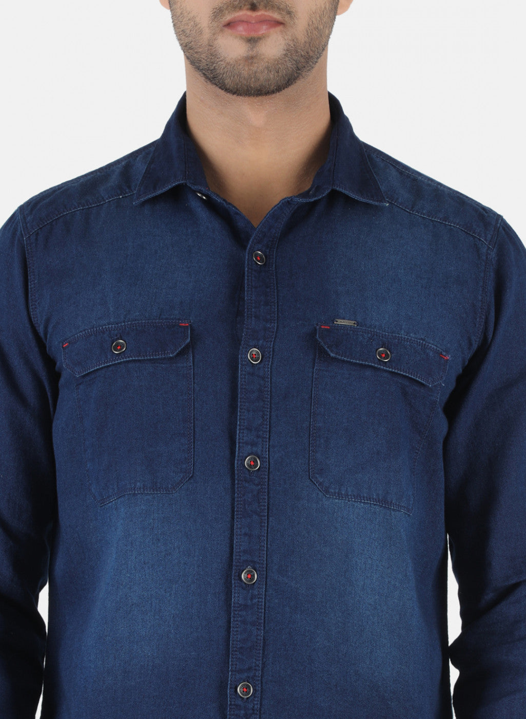 Men NAvy Blue Solid Shirt