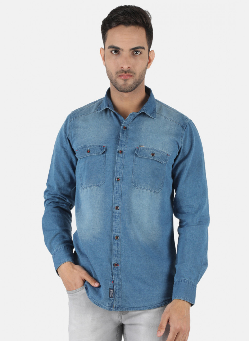 Men Blue Solid Shirt