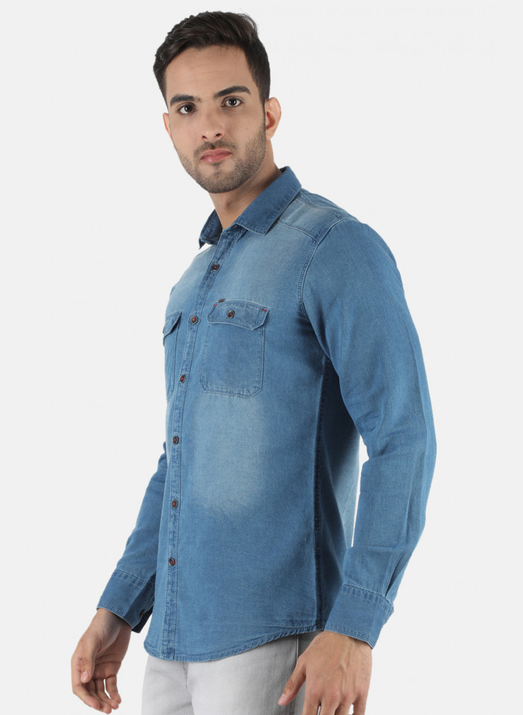 Men Blue Solid Shirt