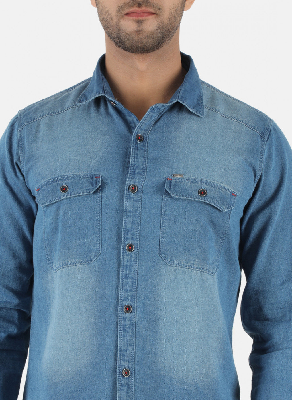 Men Blue Solid Shirt