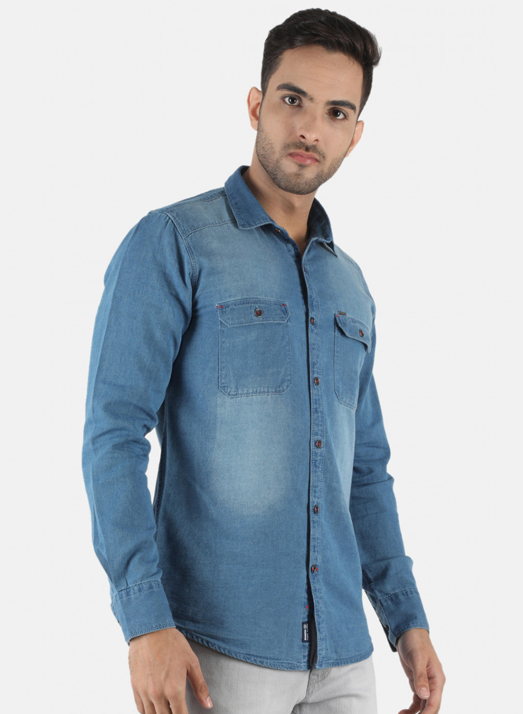 Men Blue Solid Shirt