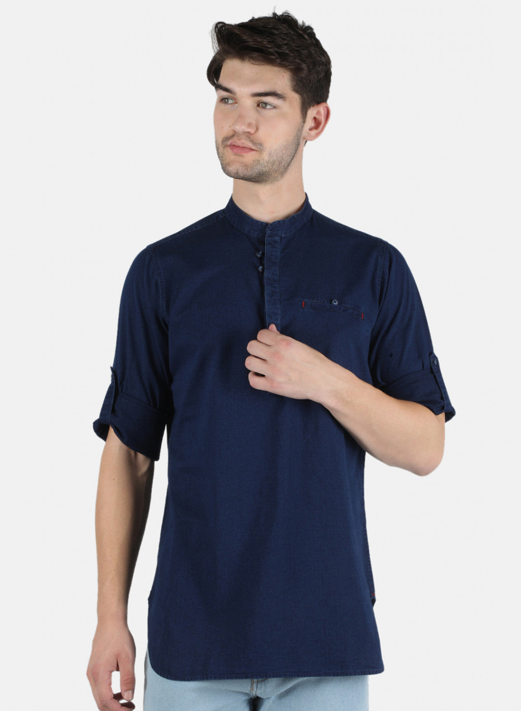 Men Blue Solid Shirt