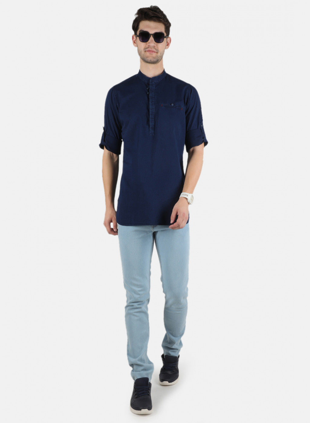 Men Blue Solid Shirt