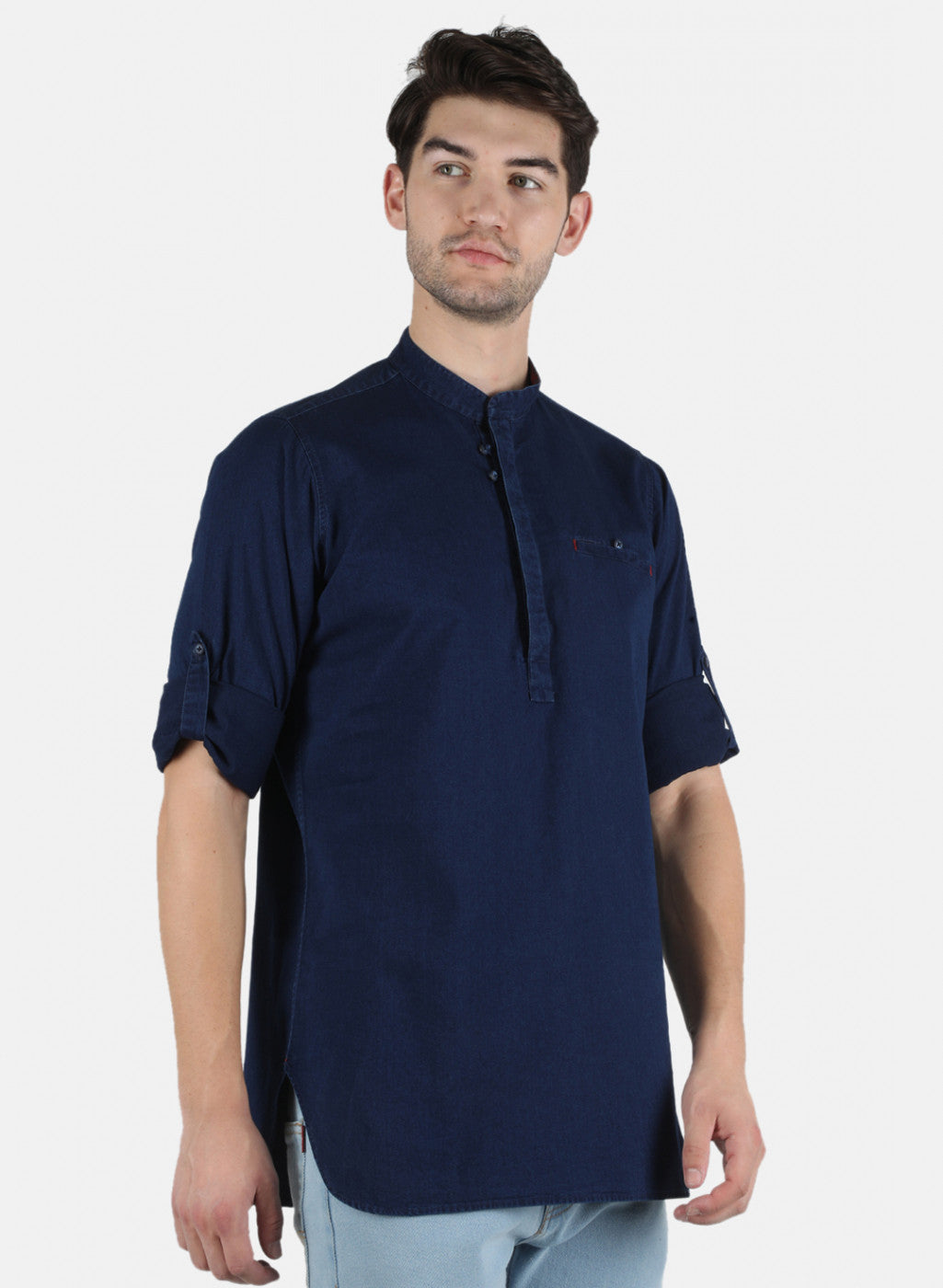 Men Blue Solid Shirt