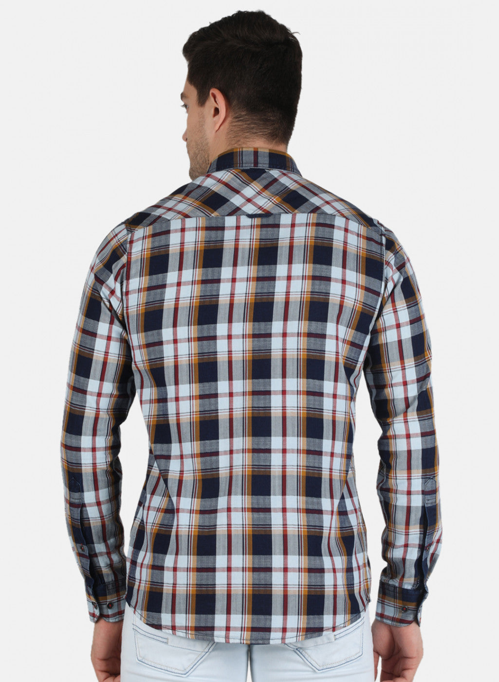 Men Mustard Check Shirt