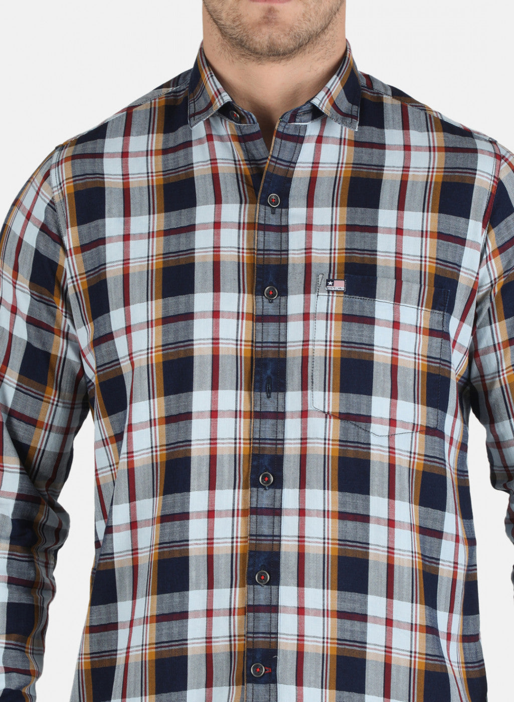 Men Mustard Check Shirt