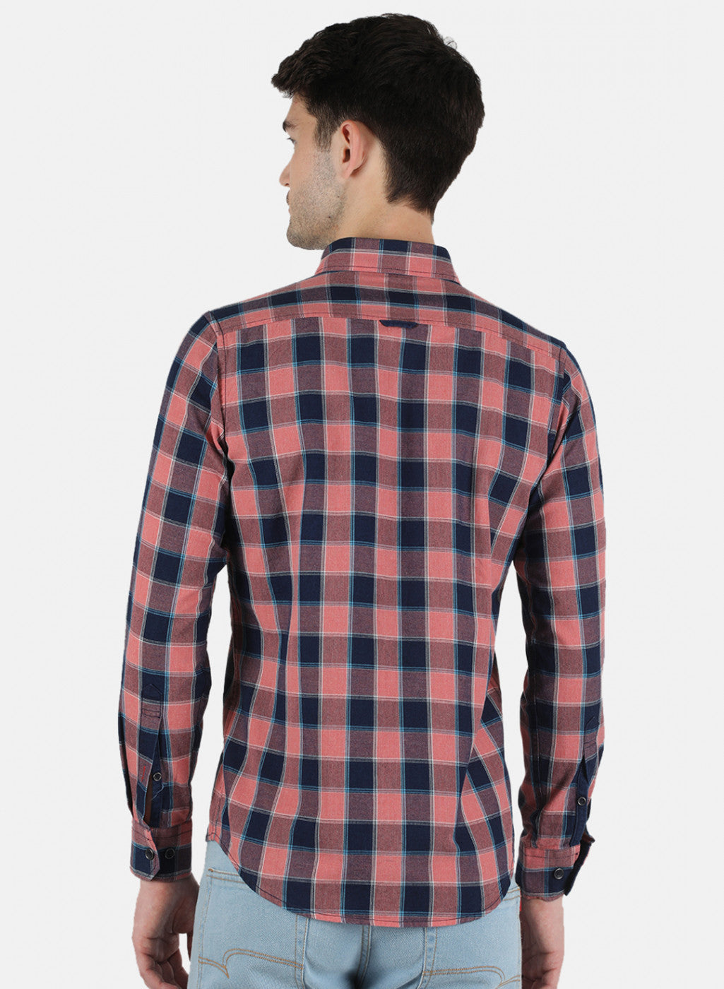 Men Pink Check Shirt