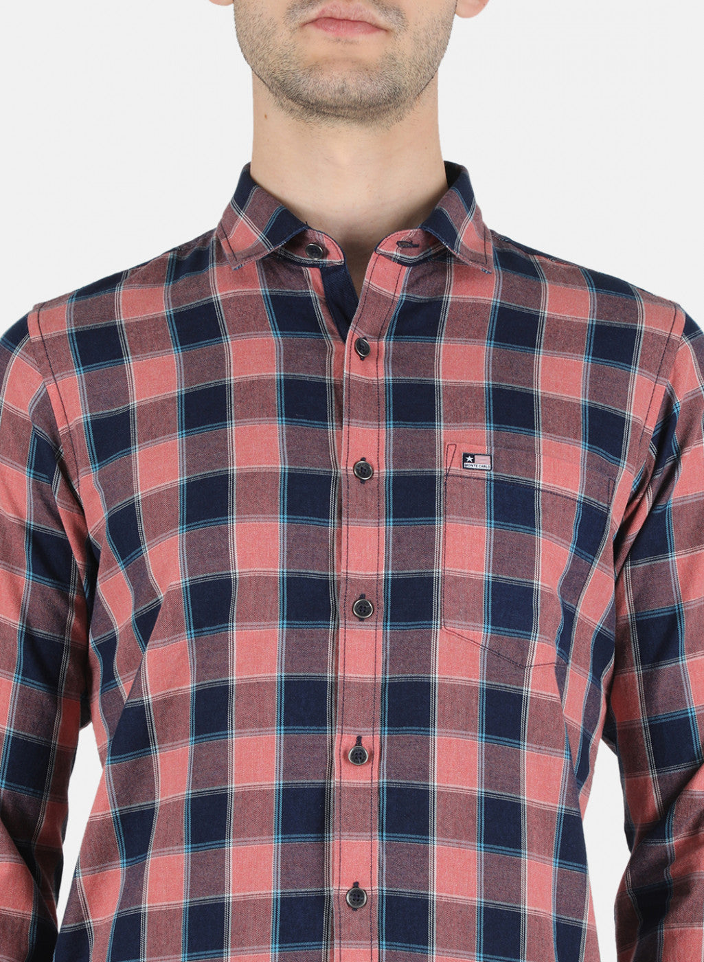 Men Pink Check Shirt