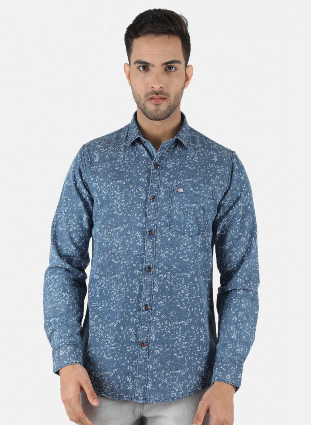 Men Blue Printed Shirt