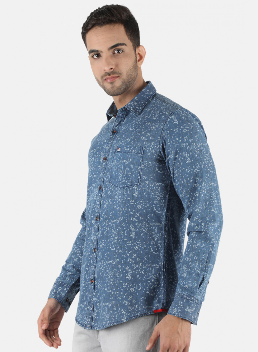 Men Blue Printed Shirt