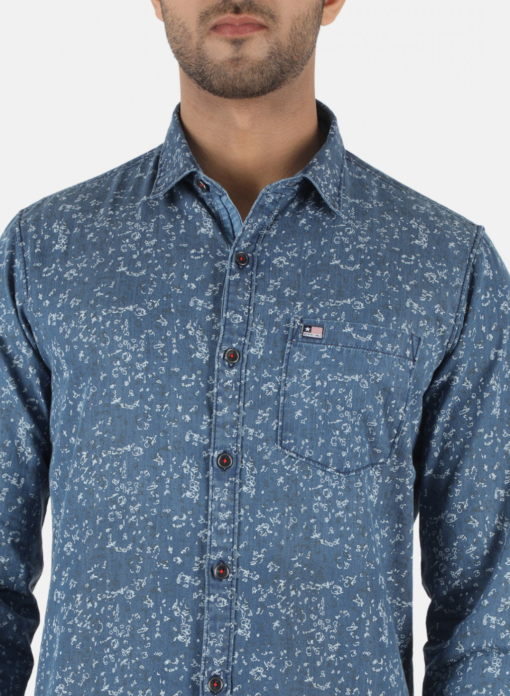 Men Blue Printed Shirt