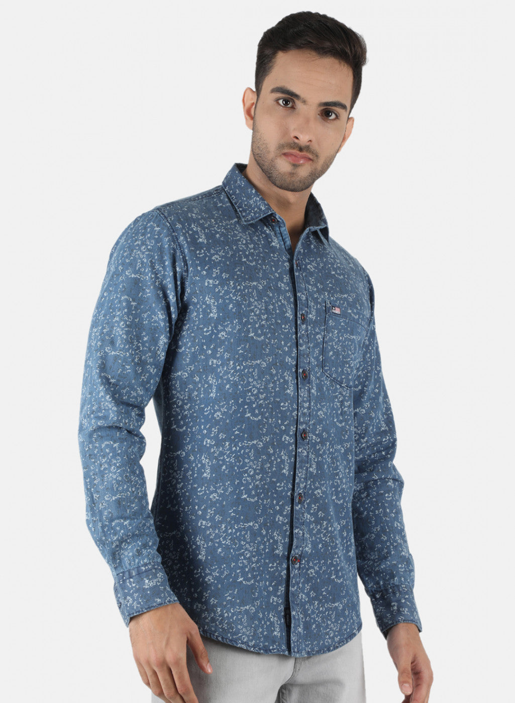 Men Blue Printed Shirt