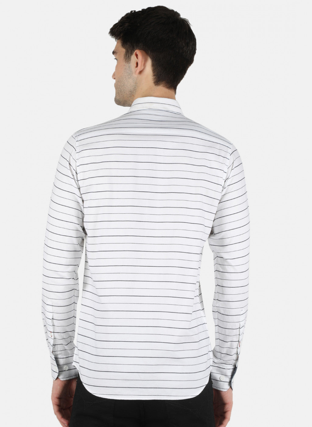 Men White Stripe Shirt