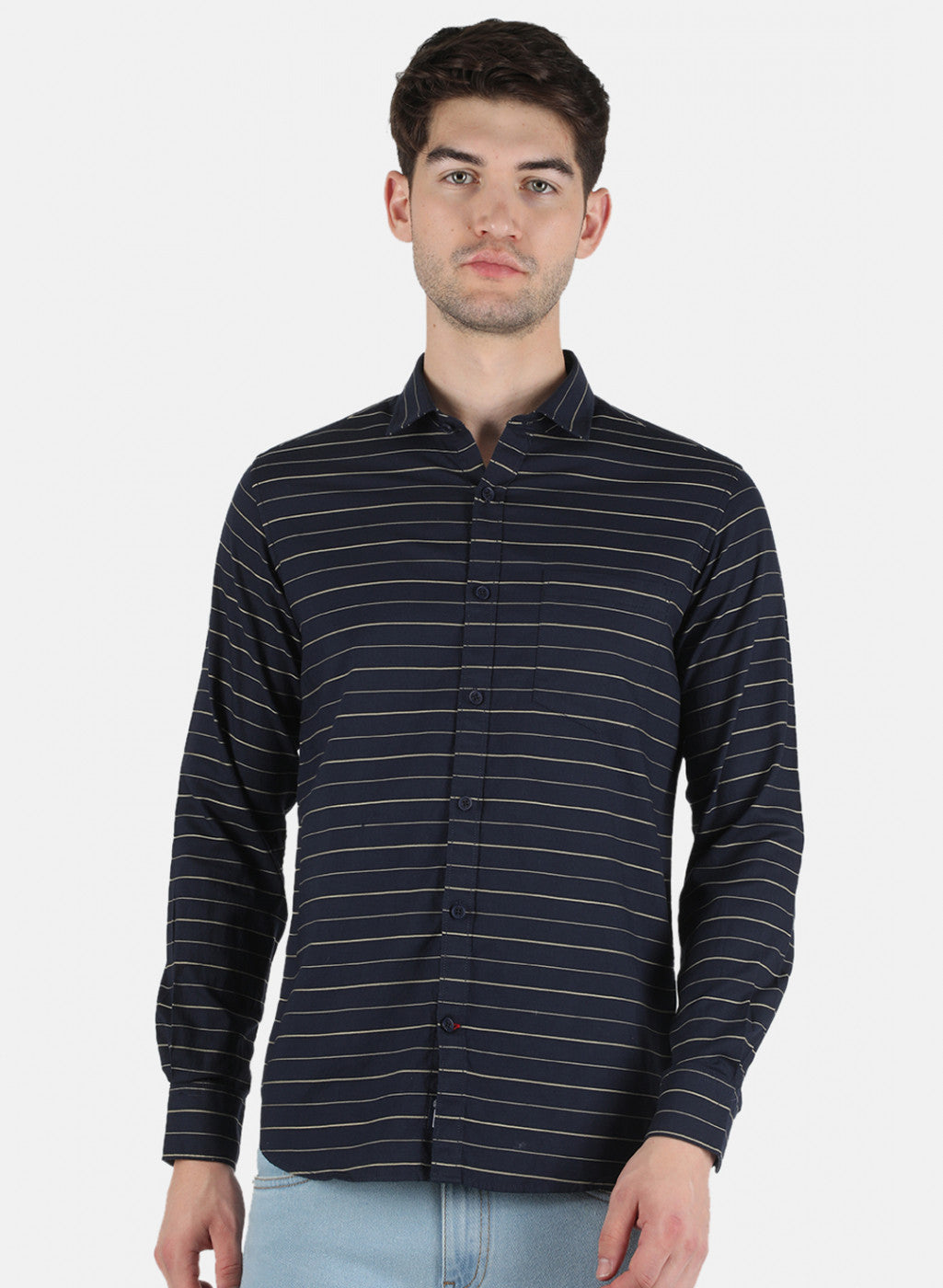 Men NAvy Blue Stripe Shirt