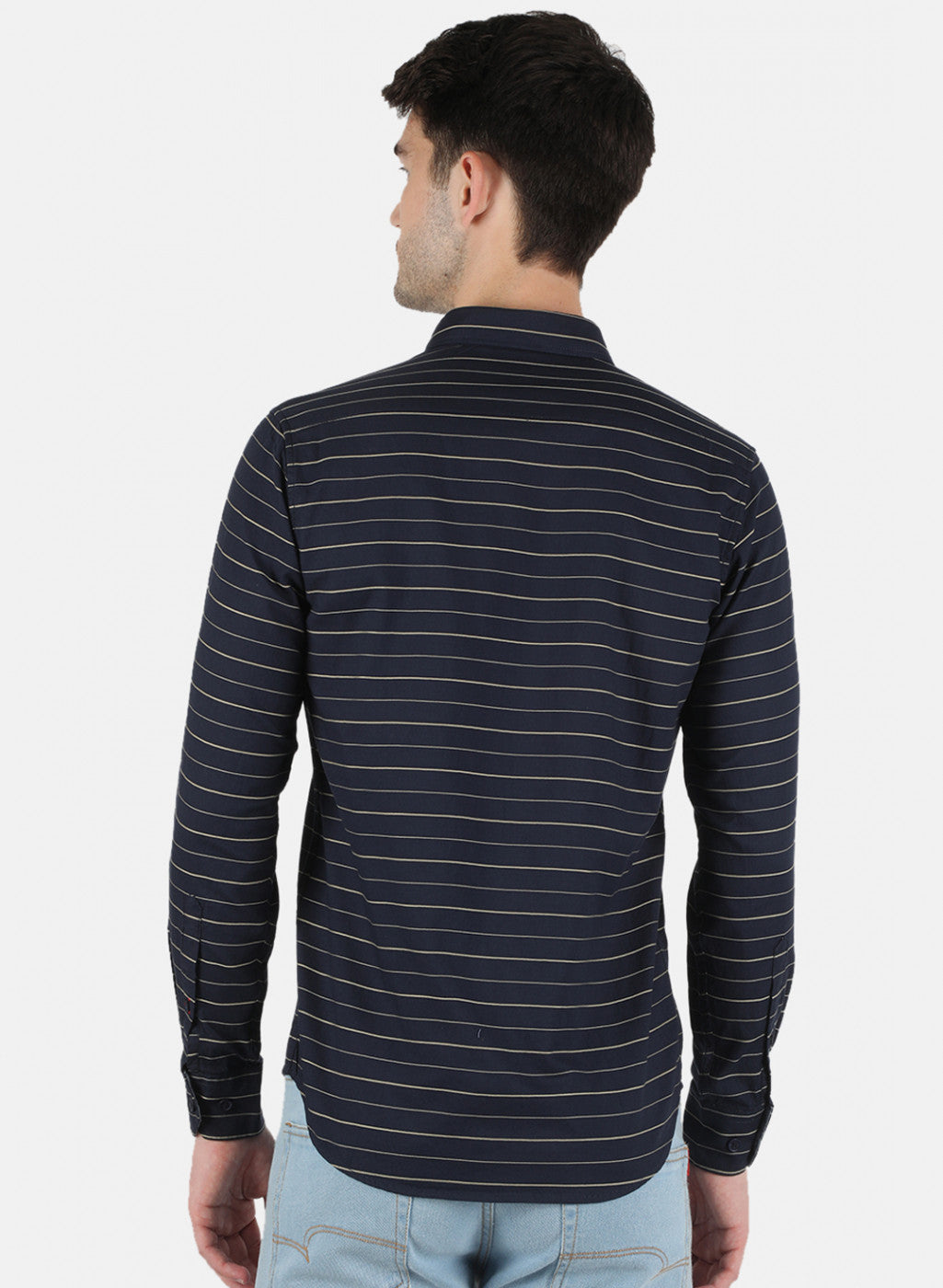 Men NAvy Blue Stripe Shirt