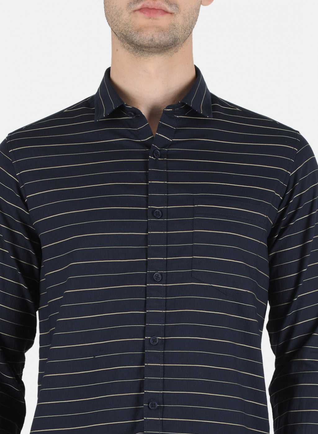 Men NAvy Blue Stripe Shirt