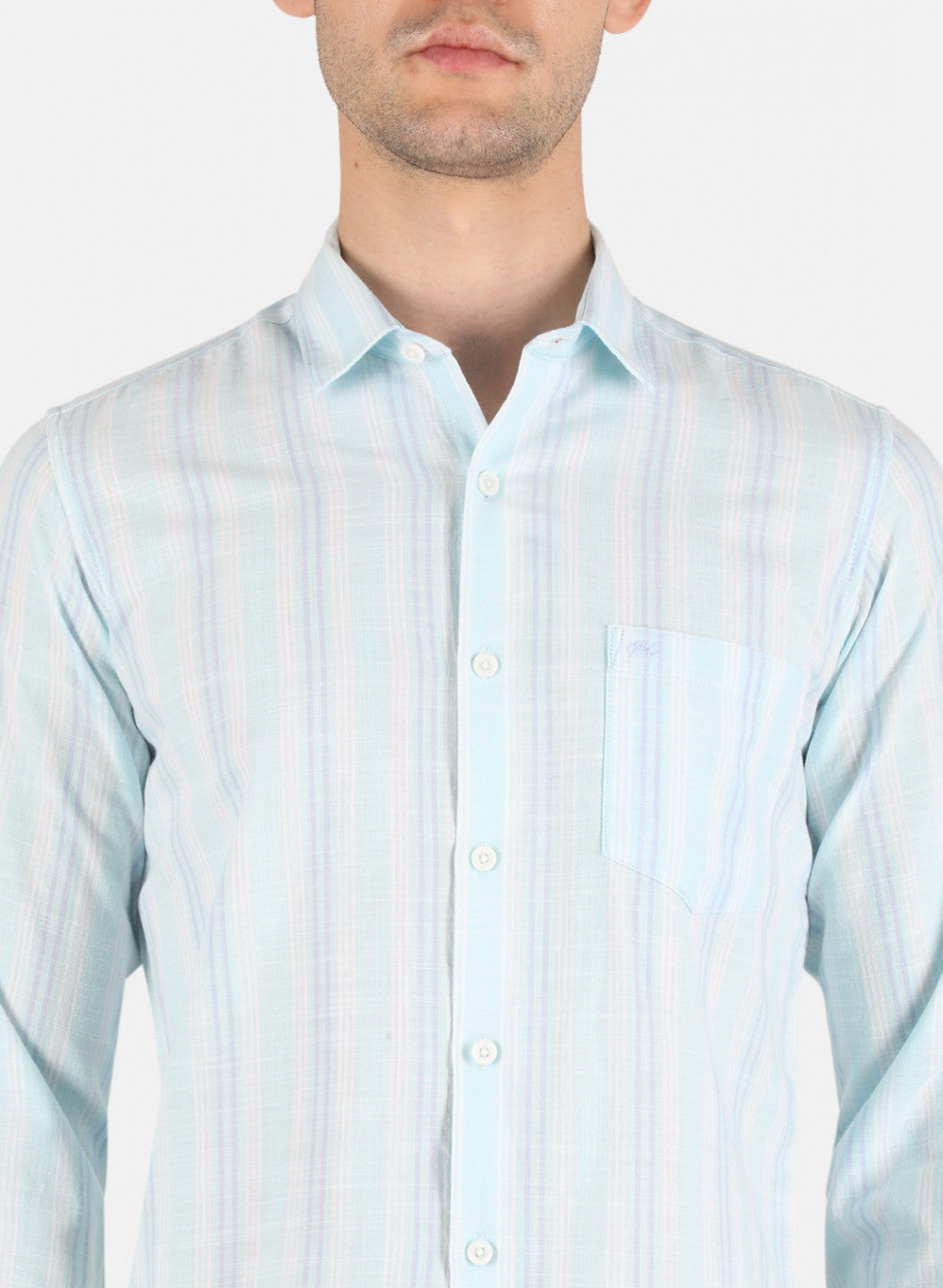 Men Blue Stripe Shirt